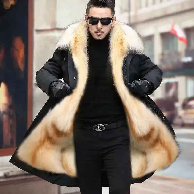 Faux Fur Outerwear Windbreaker | Black Faux Fur Jacket Mens | Black