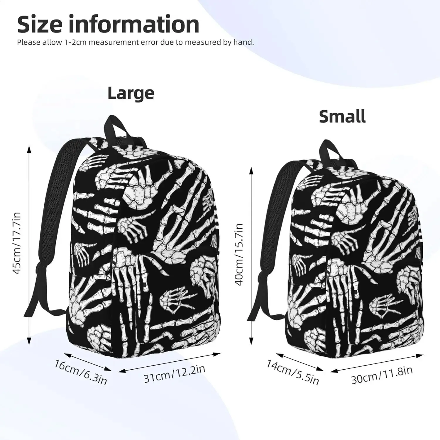 Skeleton Hands Laptop Backpack For Men And Women Trekking Bag_voghion.com