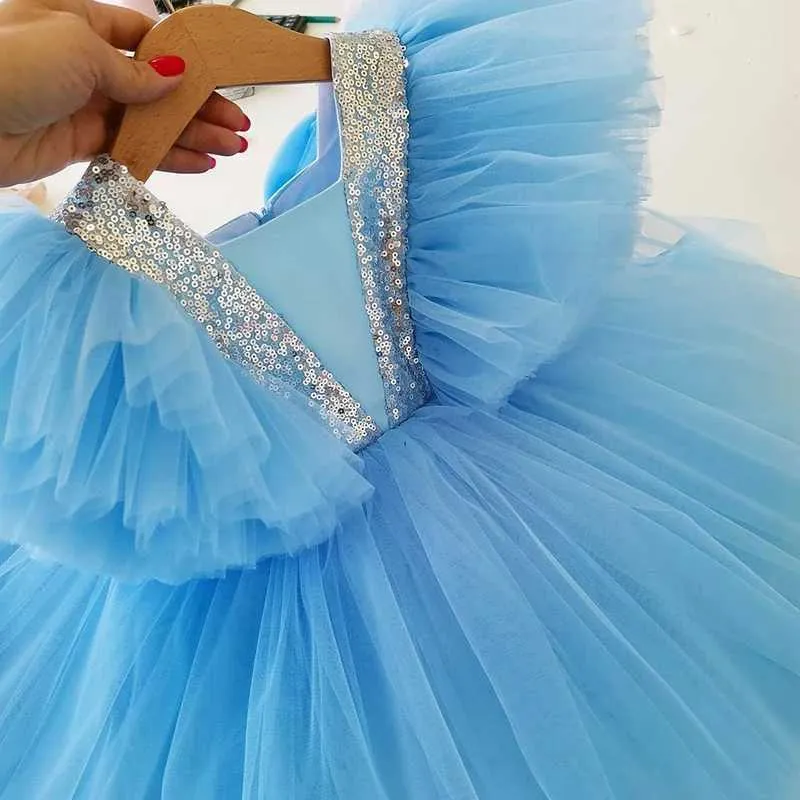 strapless open back dress Tulle Flower Girl Dress for Wedding Bridesmaid First Communion Dresse –  kingbridals main image 1