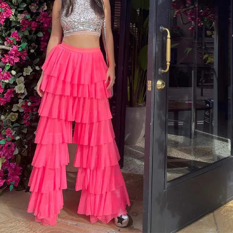 Pantalones De Fiesta De La Mujer: Pantalones De Torta De Volante