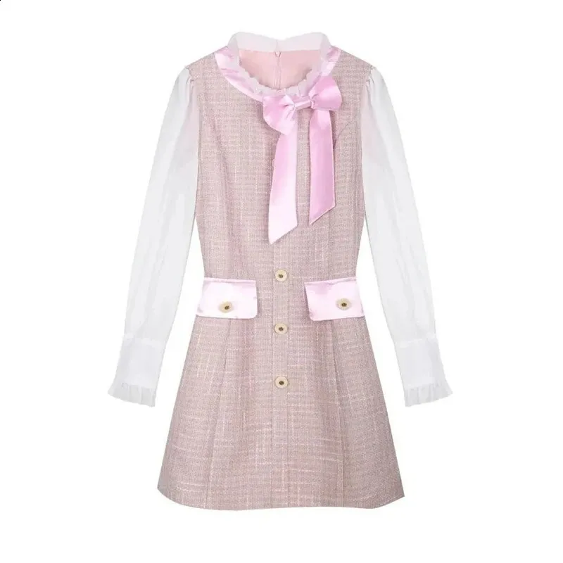 Mini Dress Korea: Elegant Womens Pink Tweed Dress With Mini Dress Korea: Elegant Womens Pink Tweed Dress With