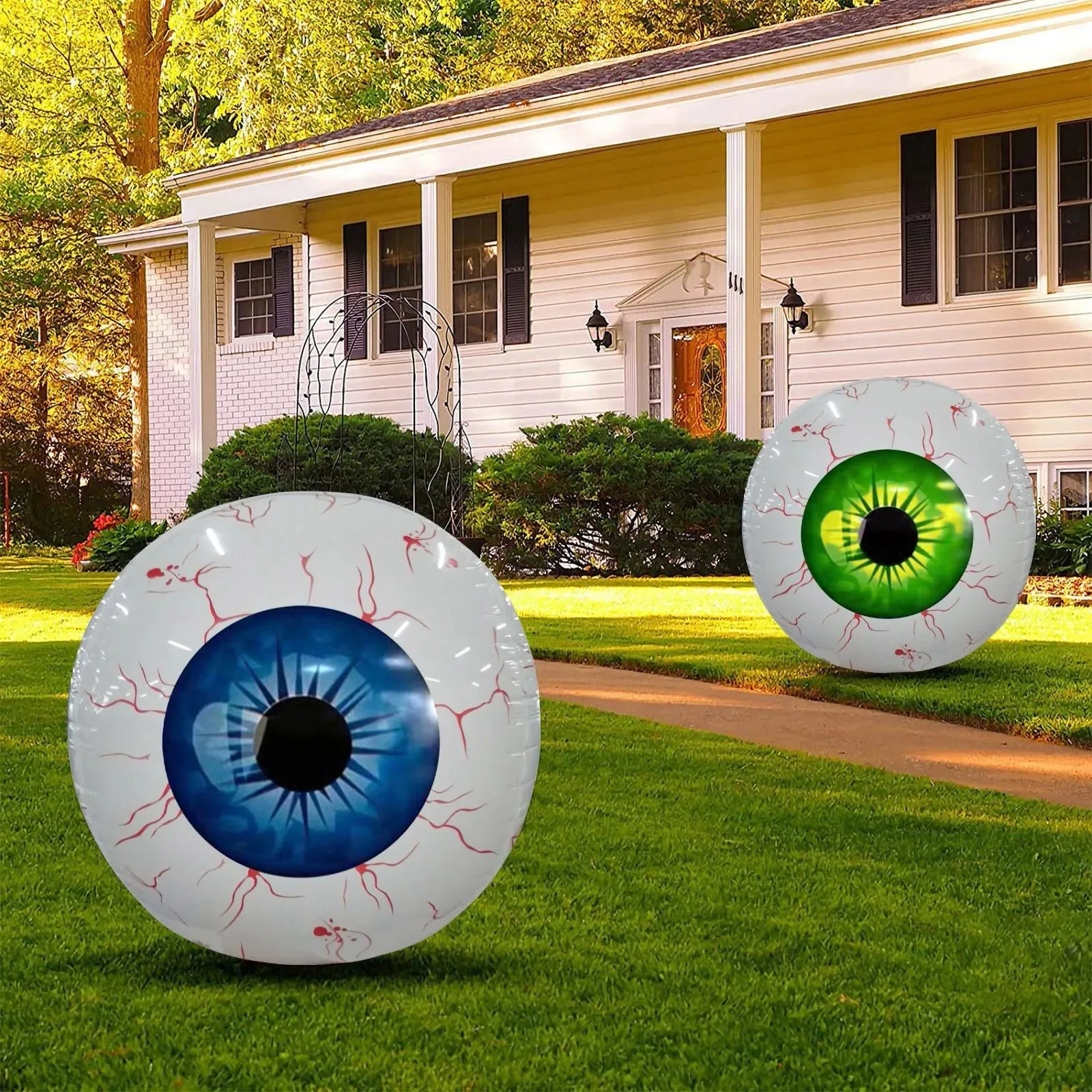 Halloween Solar Eyeball String Lights – 30 LED Green Eyeballs, Waterproof Outdoor Decor For Yard, Garden, Trees