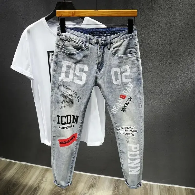 Men's Rhinestone Graphic Cowboy baggy jeans - Hip Hop, Goth 