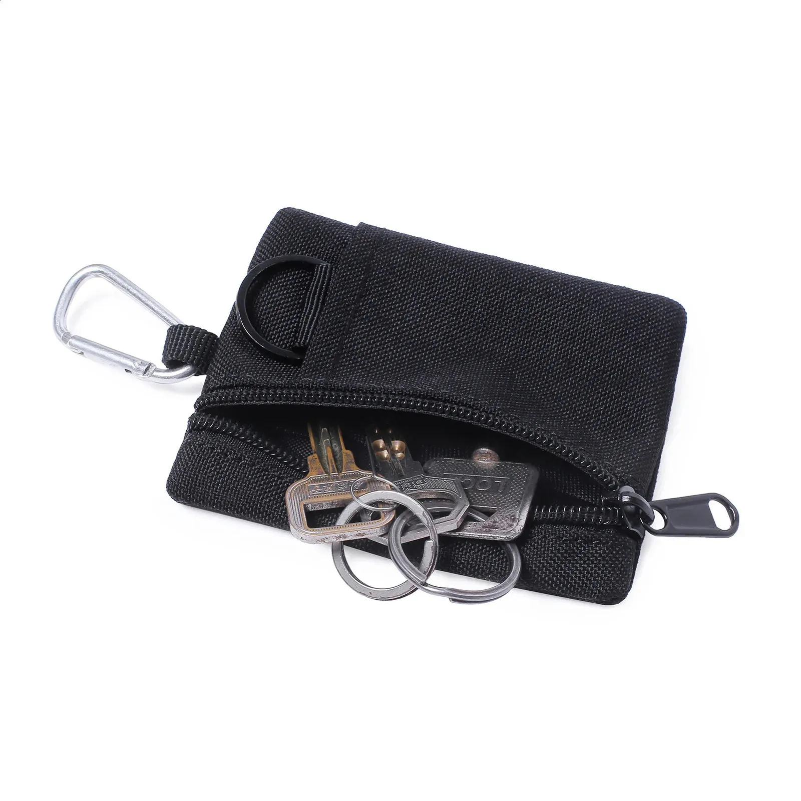 Pochette EDC Molle – Nylon, 9x11cm, Vert Olive, Avec Mousqueton, Porte-clés, Pour Camping Randonnée