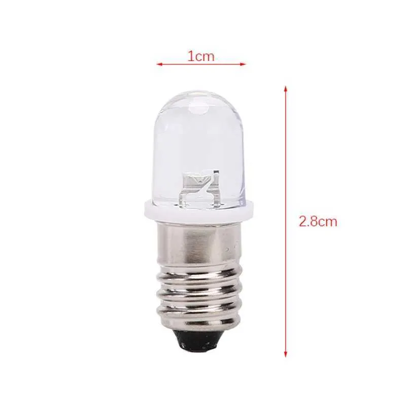 10 Pack E10 LED Warm White Bulbs – 6V DC Screw Base Miniature Lights, Energy Efficiency A+, For Models & Decor