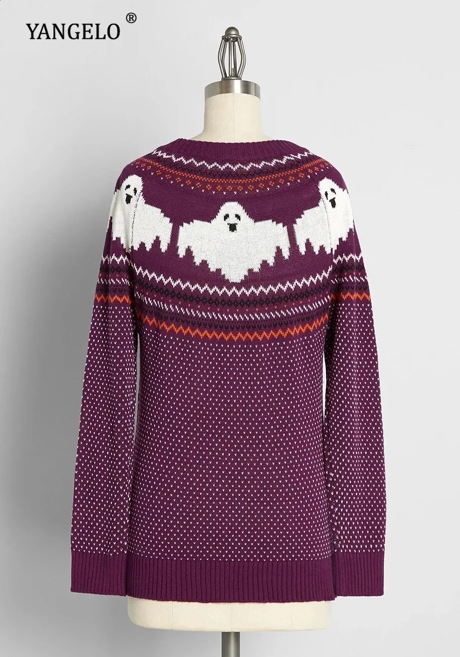 Yangelo Y2k Skeleton Sweater Dress Womens Halloween Costume Gothic Ghost  Purple Top from Dhgate Women's Sweaters - price 45.21