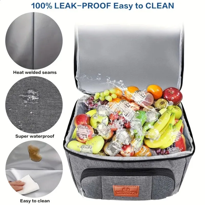 Large Capacity Insulated Lunch Bag for Women - Double-Layer Cooler Tote ...