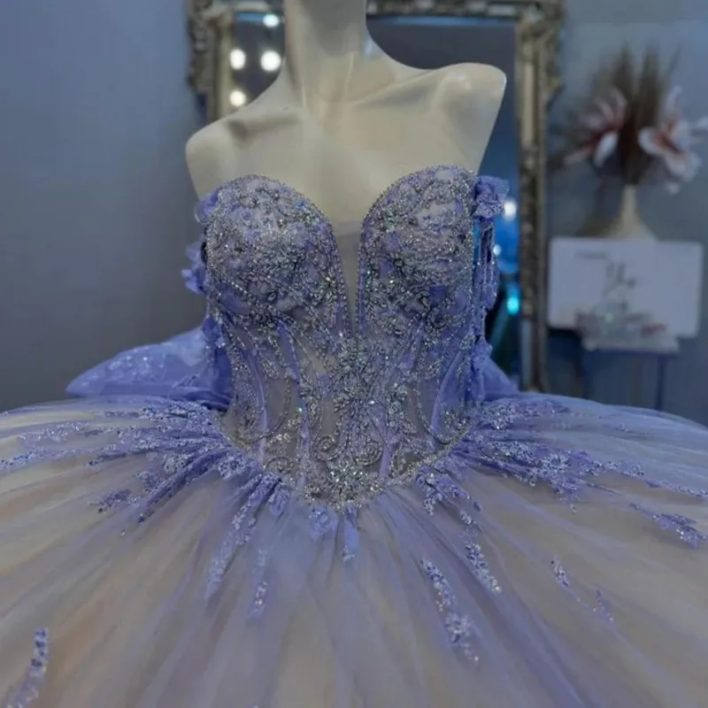 Glittering Lavender Quinceanera Dress - Champagne Lining Ball Gown,  Applique Beading Lace, Corset Prom Vestidos De 15 Aos from Dhgate  Quinceanera Dresses - price 304.21