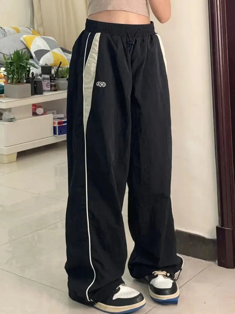 Pantalon Jogging Femme Taille Haute - Coton Doux, Coupe Wide Leg, Style Y2K Décontracté