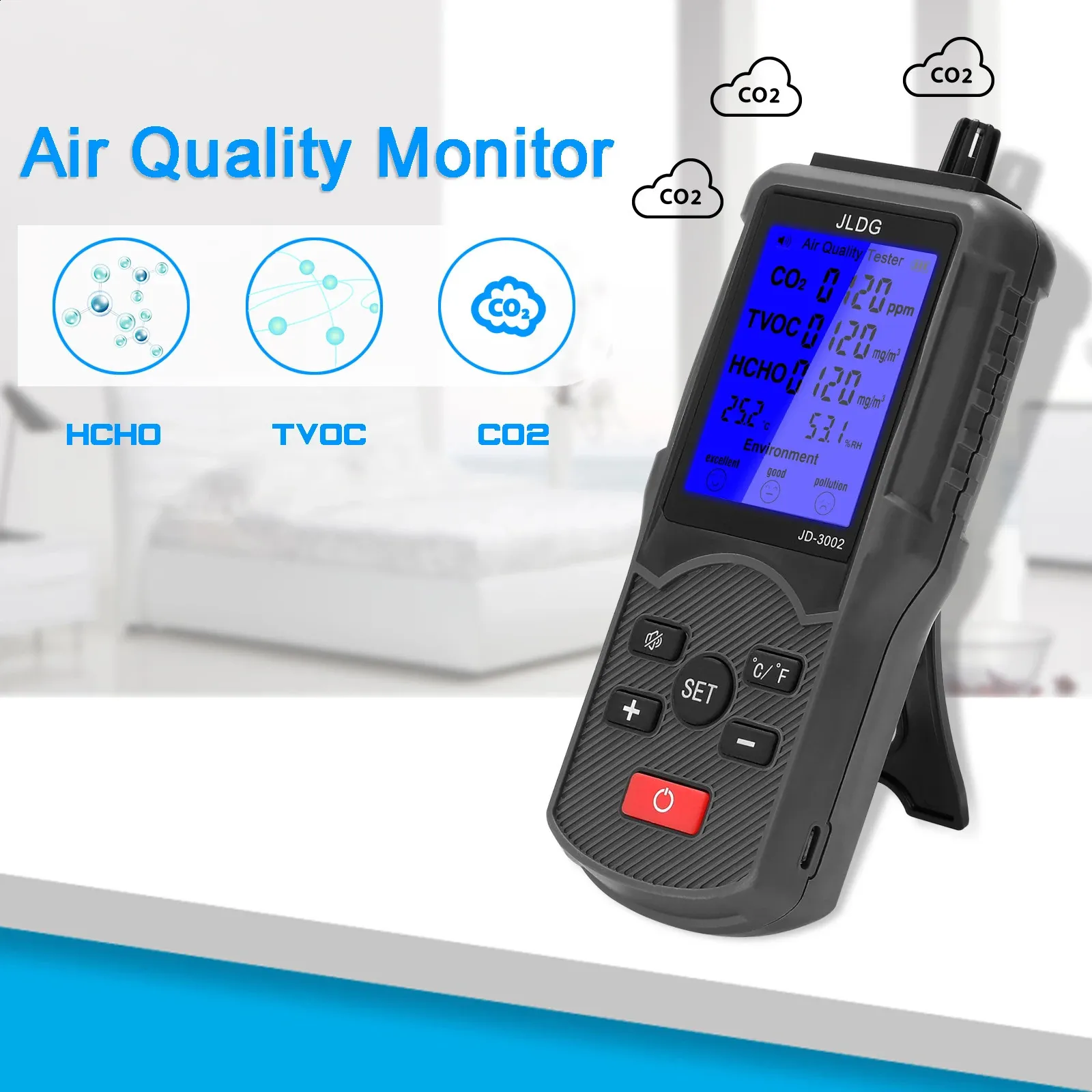 240827 8 In 1 Air Quality Tester CO2 Meter, TVOC... From Dorothystore ...