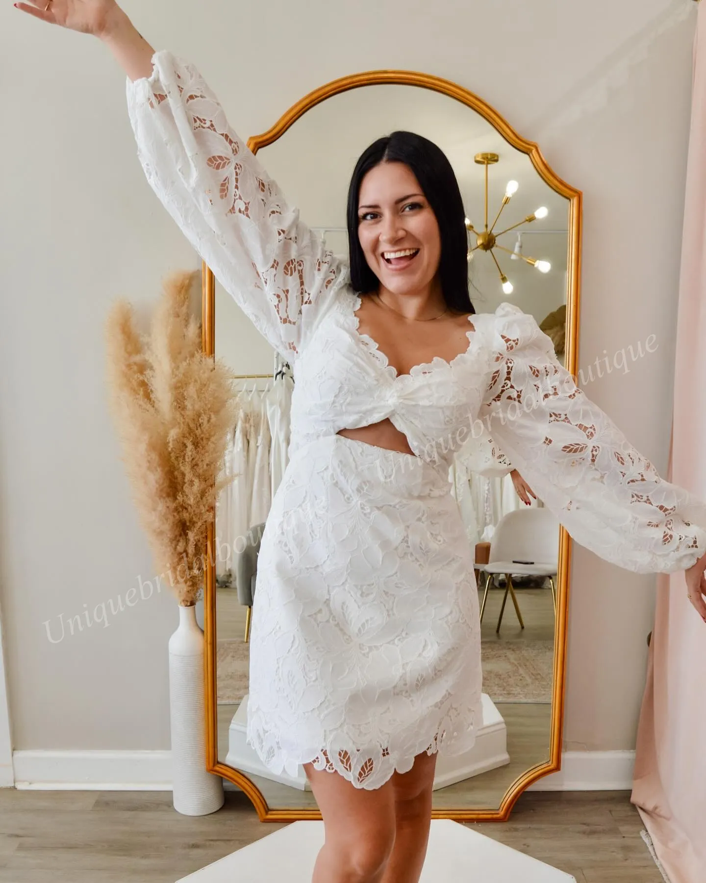 boho white bridal shower dress Wedtrend Women Simple White Casual Dress Lace Holiday Boho Beach Dress With  Short Sleeves – WEDTREND