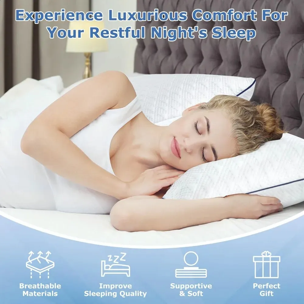 King Size Cooling Pillows Set - Adjustable Shredded Memory