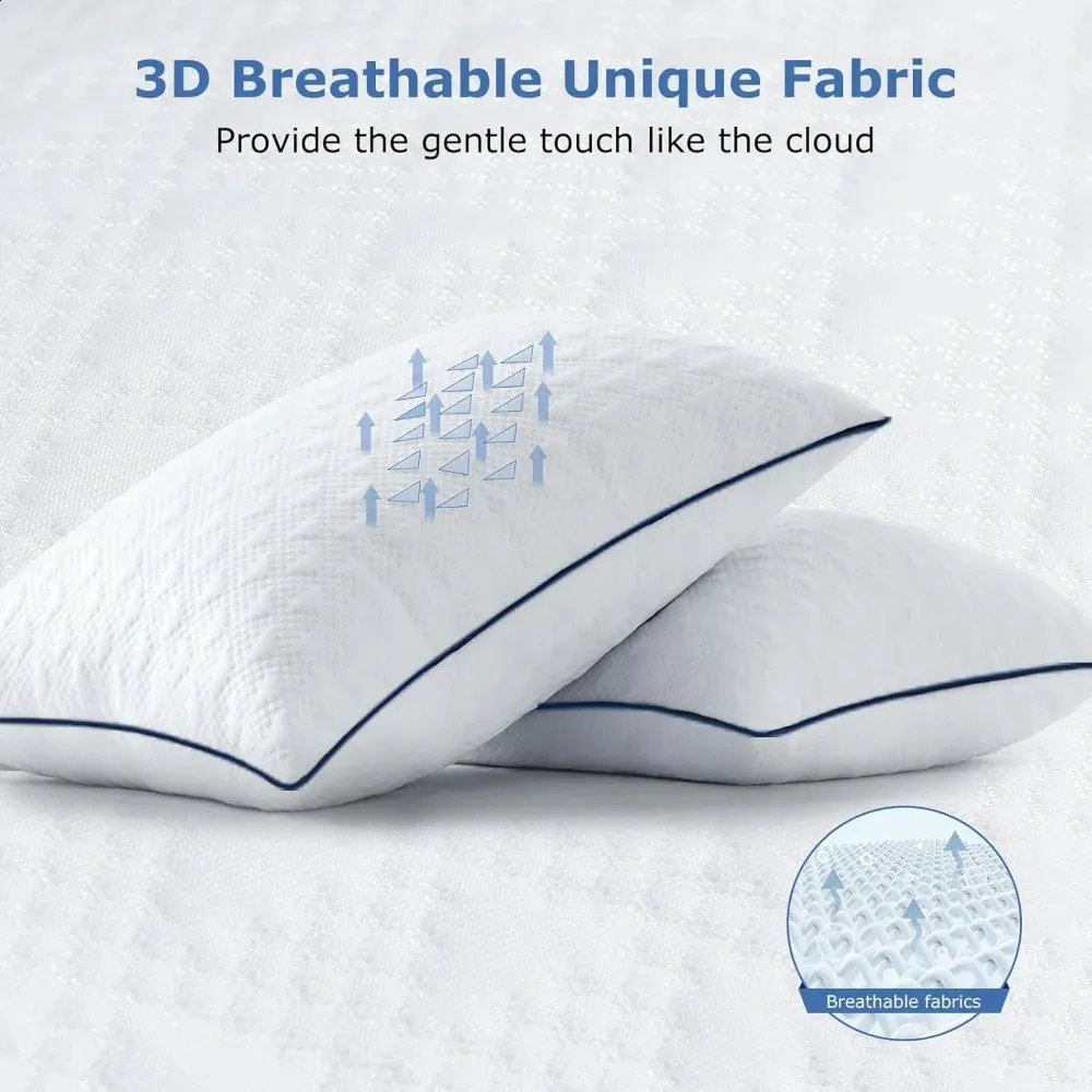 King Size Cooling Pillows Set - Adjustable Shredded Memory