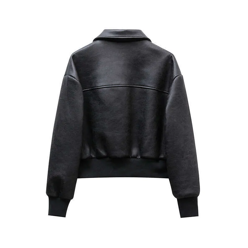ジャケット・アウター REAL leather short bomber jacket Black REAL leather short bomber jacket Black