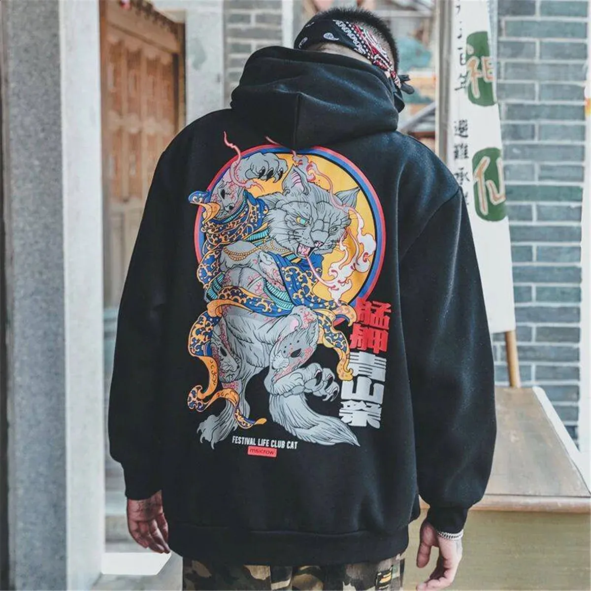 Sweatshirt Homme à Capuche Vintage - 100% Coton, Coupe Oversize, Poche Kangourou, Style Décontracté