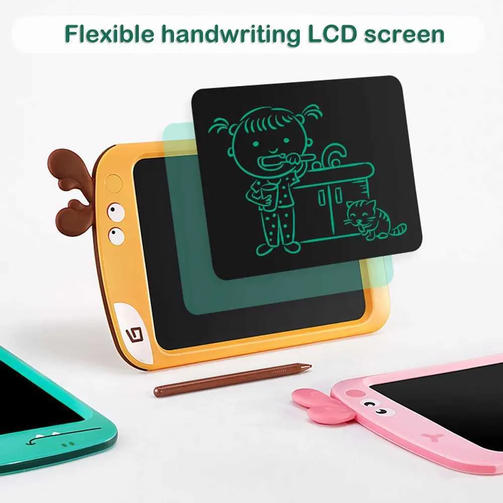 Tableta De Escritura LCD De 12 Pulgadas Para Niños – Pizarra Reutilizable Con Líneas De Colores, Rosa