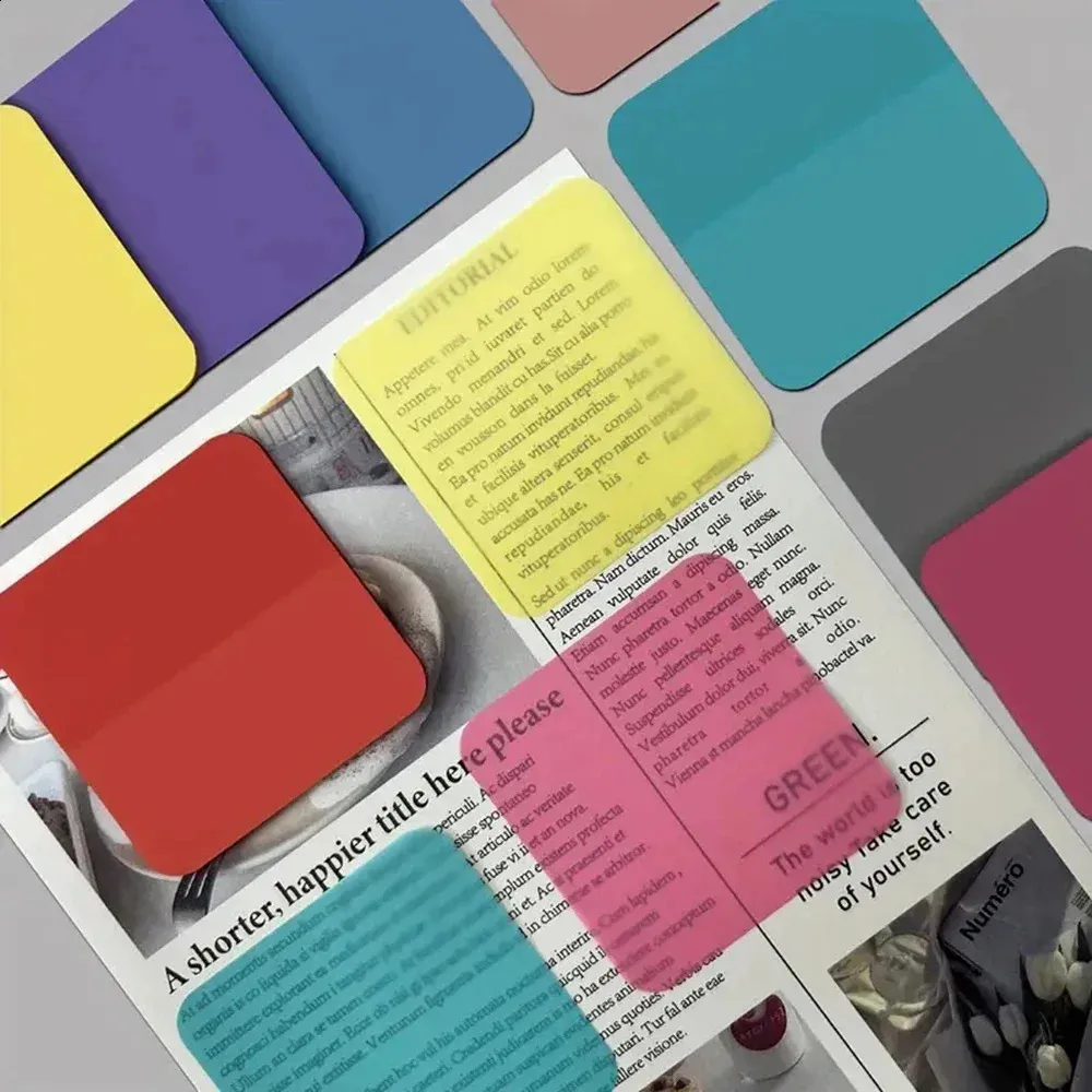 160 Sheets Transparent Waterproof Sticky Notes with Colored Index Tabs ...
