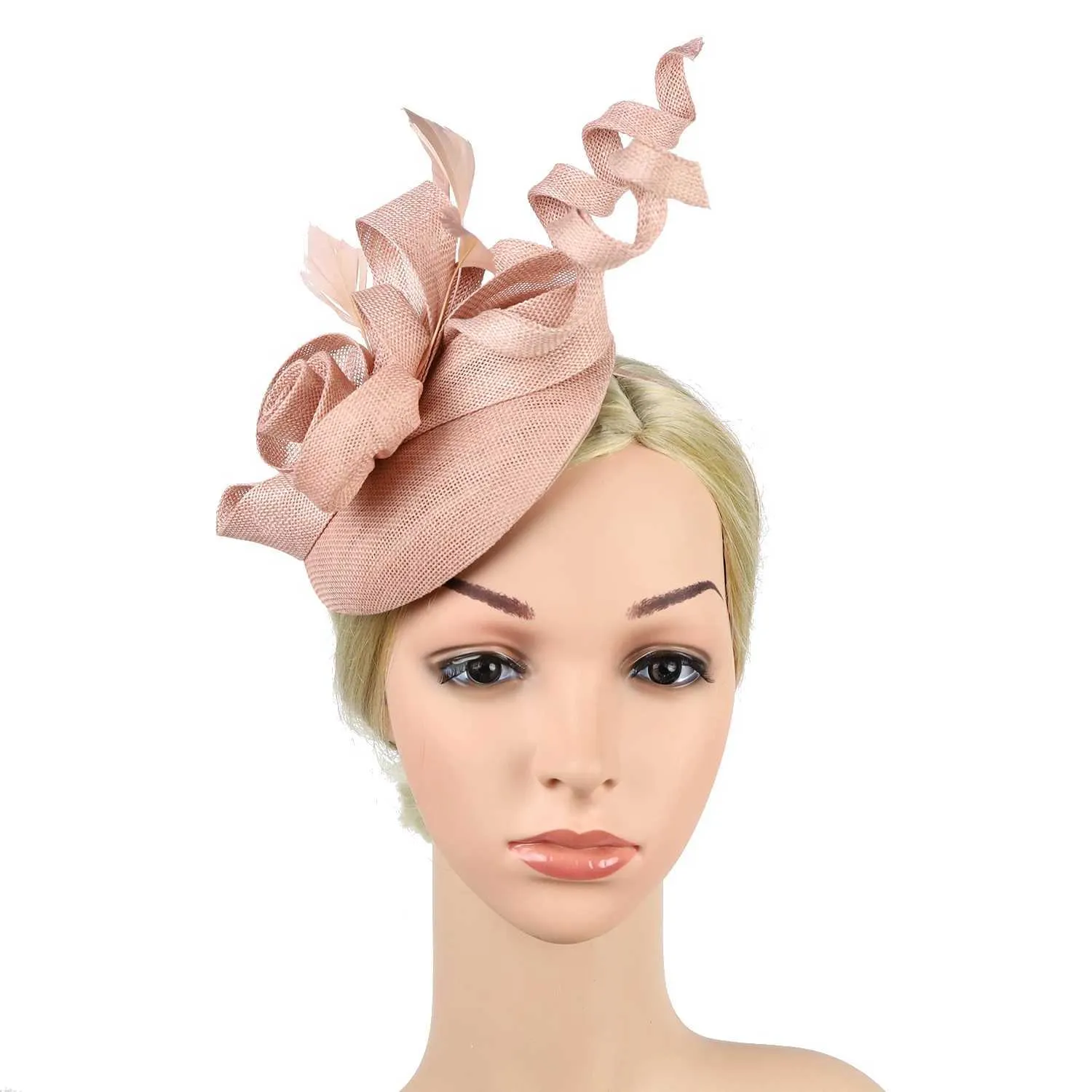 Sinamay womens pillbox hat headband with clip for party and 