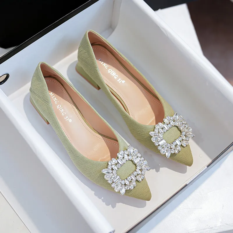 Wholesale Lime Green High Heel Shoes: Striped Fabric Pumps With Crystal  Buckle, Medium Heel Height, Ideal For Office & Events Comfortable & Stylish  At Only $50.26 | DHgate.Com
