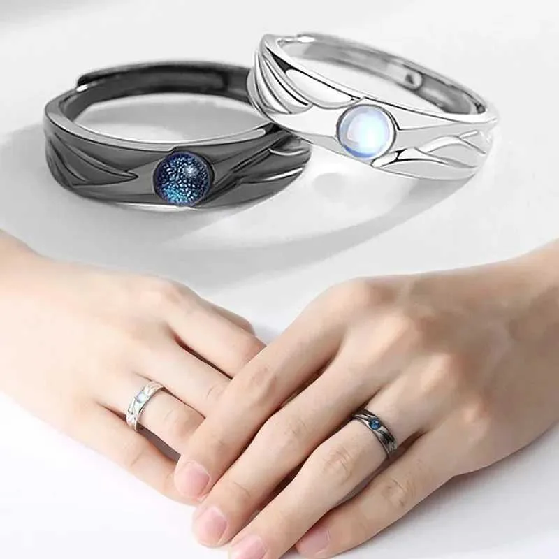 Love Ring: Demon And Angel Adjustable Couple Rings Matching