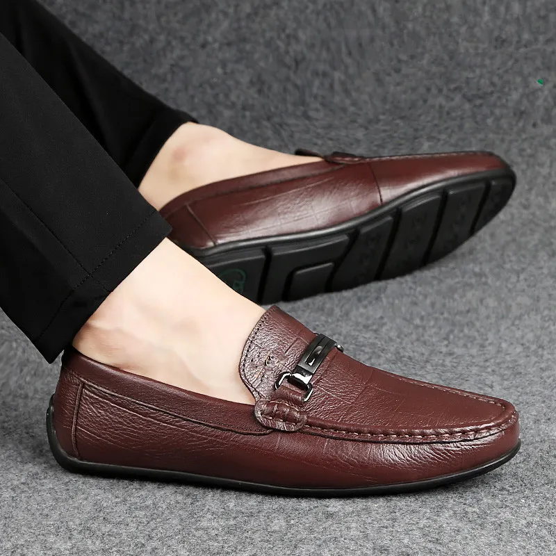 Save Big on Bulk Mens Leather Casual Loafers Mens Business Casual Shoes  Genuine Leather Loafers, White Leather Loafers For Men, Luxury Loafers,