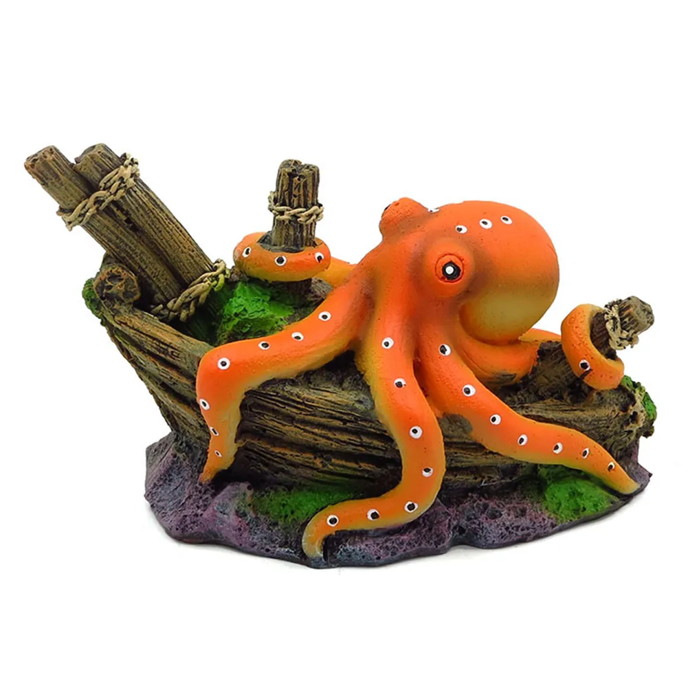 Octopus Sink And Boat Ornament Artificial Squidward Aquarium Ornament For Scenery Fish Tank Landscaping And Hide House Accessories From Dh912732018 15.07 DHgate.Com