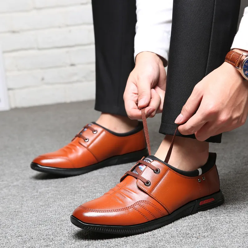 Wholesale UIK90 Mens Leather Loafers Breathable Casual Round 