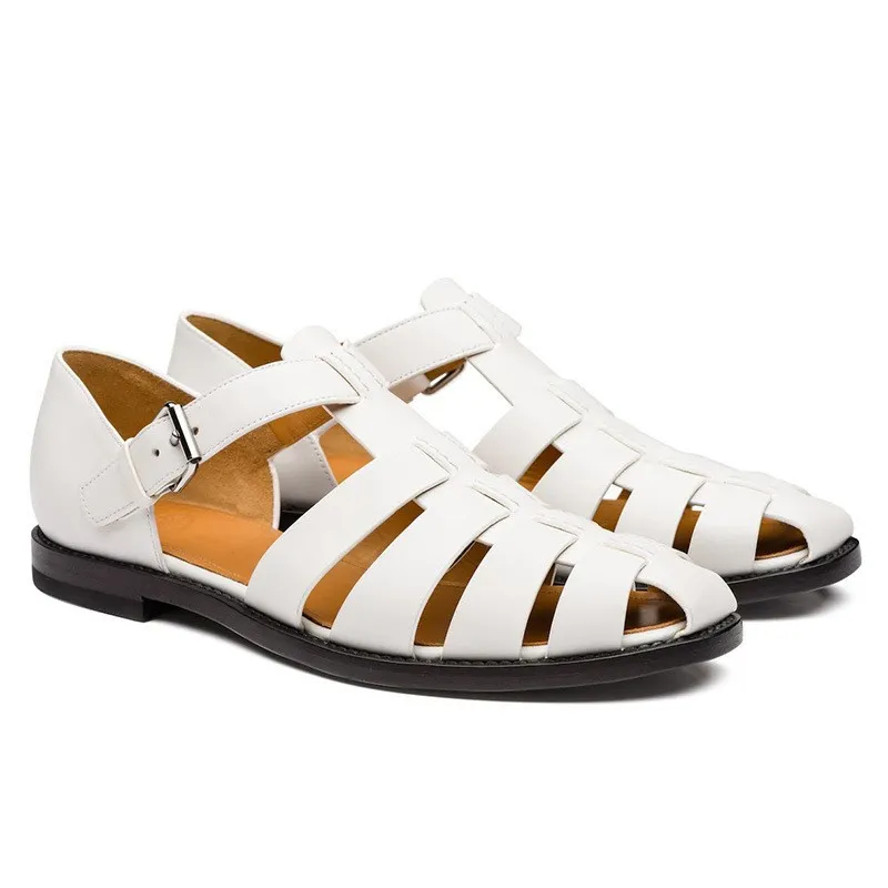 Summer Men's Sandals Leather Dress Shoes Outdoor Soft Pointed Formal Men Wedding Sandals Classic Light Slippers Sandals Sneakers