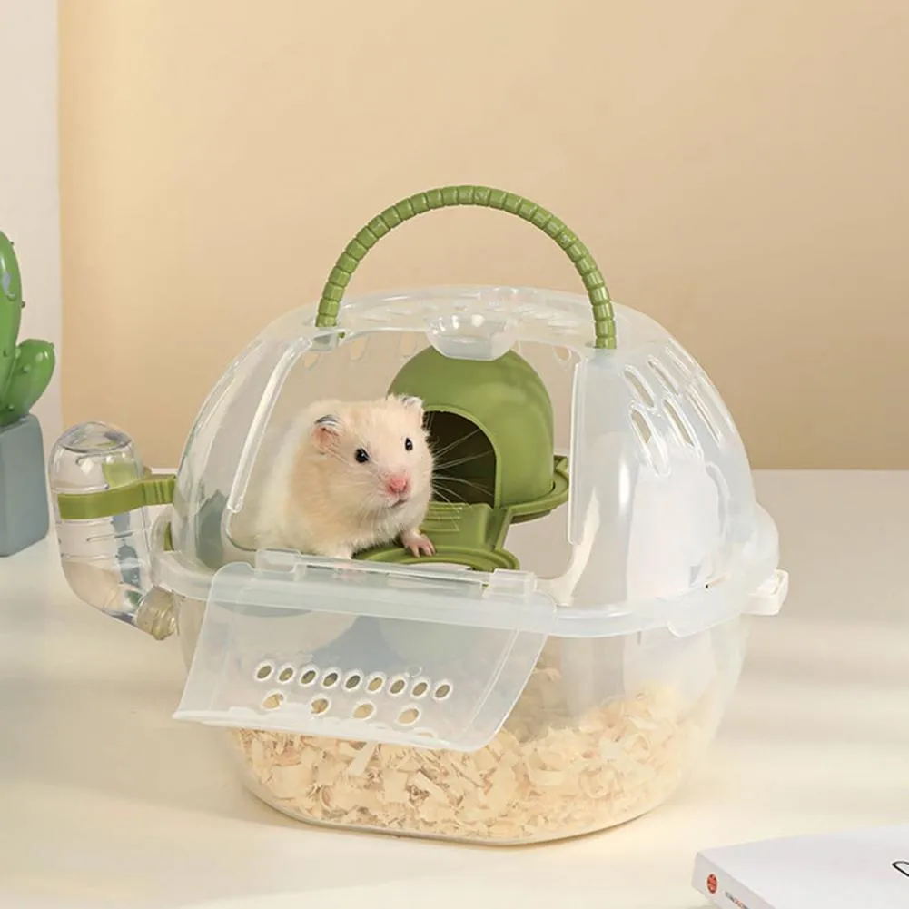 Bothyi Hamster Carry Case Cage Pet Outgoing Cage For Dwarf Hamster Outdoor Squirrel Green