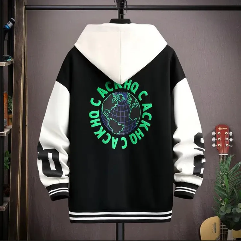 【TYPESERVICE】Jacquard Hoodie Jacket ★韓国人気★ 追跡付 Korean Fashion Printed jacket with a hoodie for Men