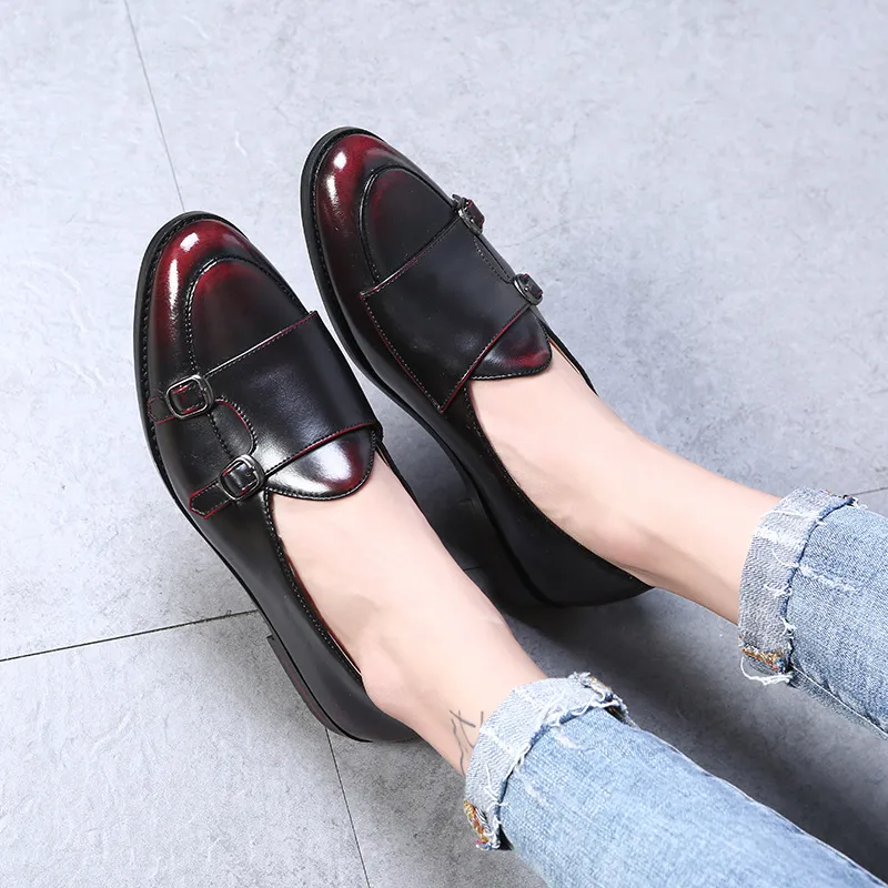 Bulk Retro Patina Wide Fit Leather Loafers For Men Trendy Buckle Party Wedding Driving Flats In EU Sizes 37 48 From Dh1206074 29.59 DHgate.Com