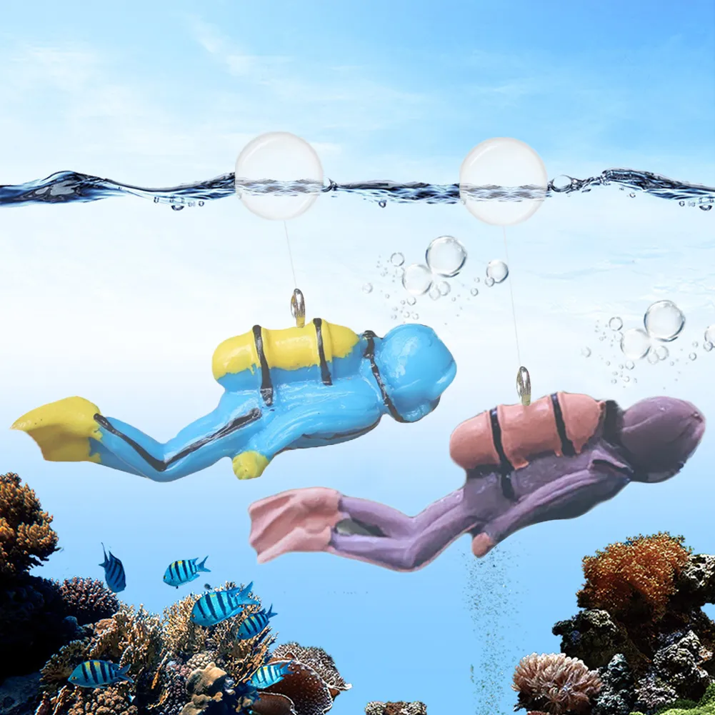 fish tank scuba diver accessories Saim Air Diver,Air Bubbler Fish Tank Decoration Resin Floati Supply AG It can be directly put into the water Alternate air source scuba octopus