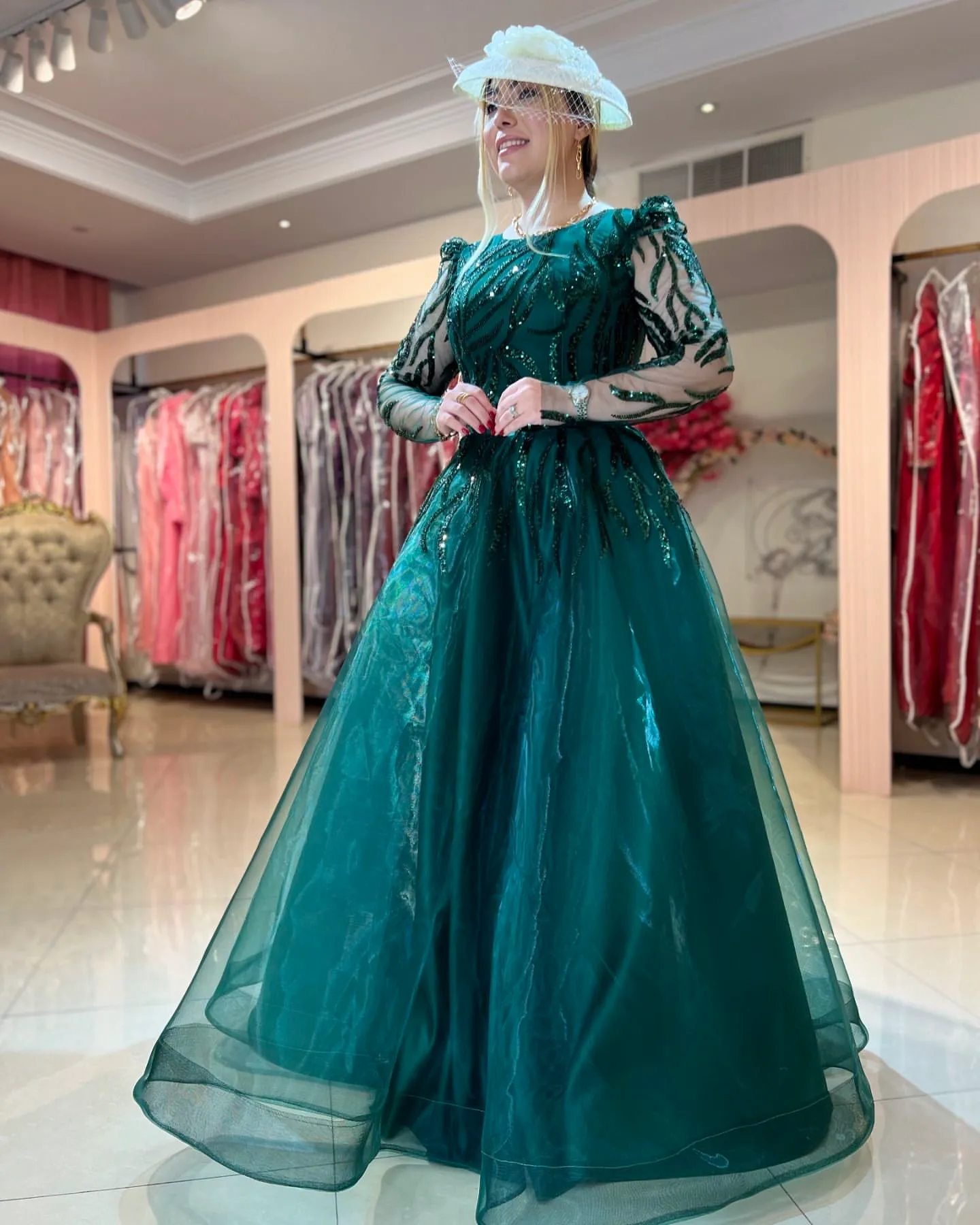 knee length dresses for ladies Berylove Women Maxi Mother Dress Plus Size Dark Green A Line V Neck Wedding Party Guest Dress with Half Sleeves, Dark Green / 3XL