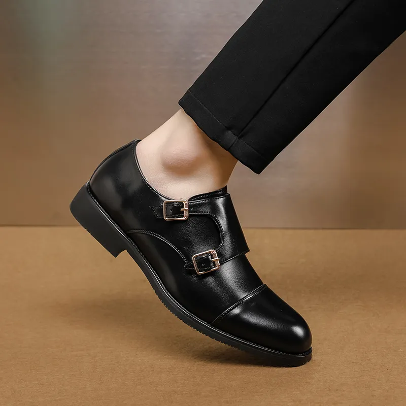 Mens Shoes Luxury Brand Casual Leather Loafers Bulk Italian Luxury Brand Mens Leather Loafers Black & White  main image 2