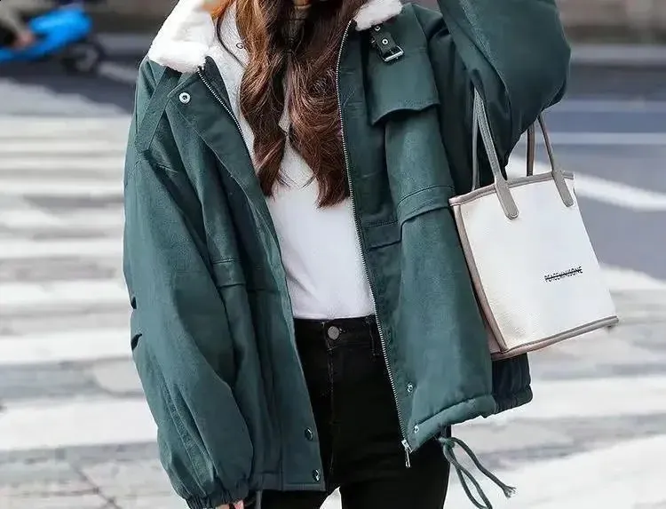 Spring Tweed Jacket Style Lamb Wool Cropped Jacket: Korean