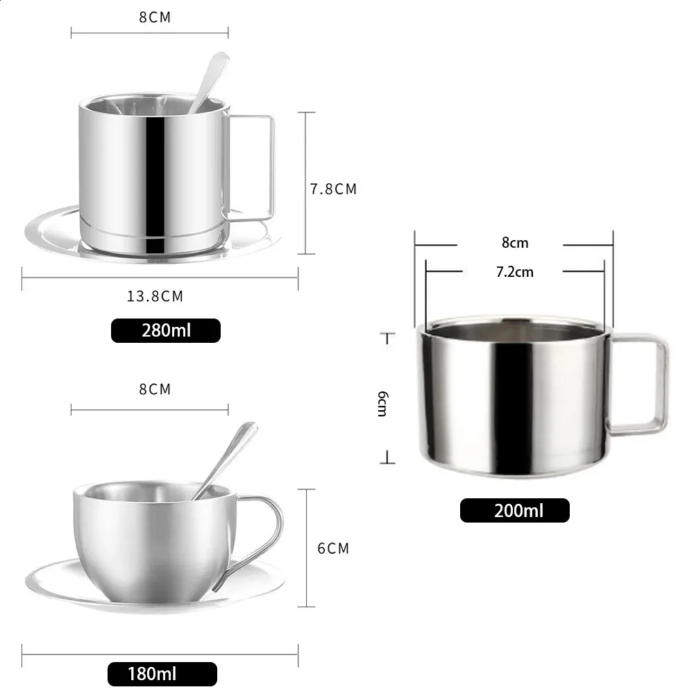 Double Walled Stainless Steel Coffee Cups Set:... From Ukeastore, $19.5 |  DHgate.Com