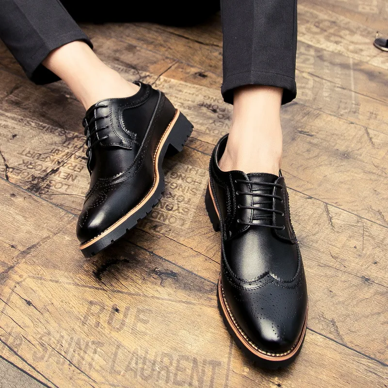 Wholesale Mens Dress Shoes Leather Derby Lace Up Classic  display picture 2