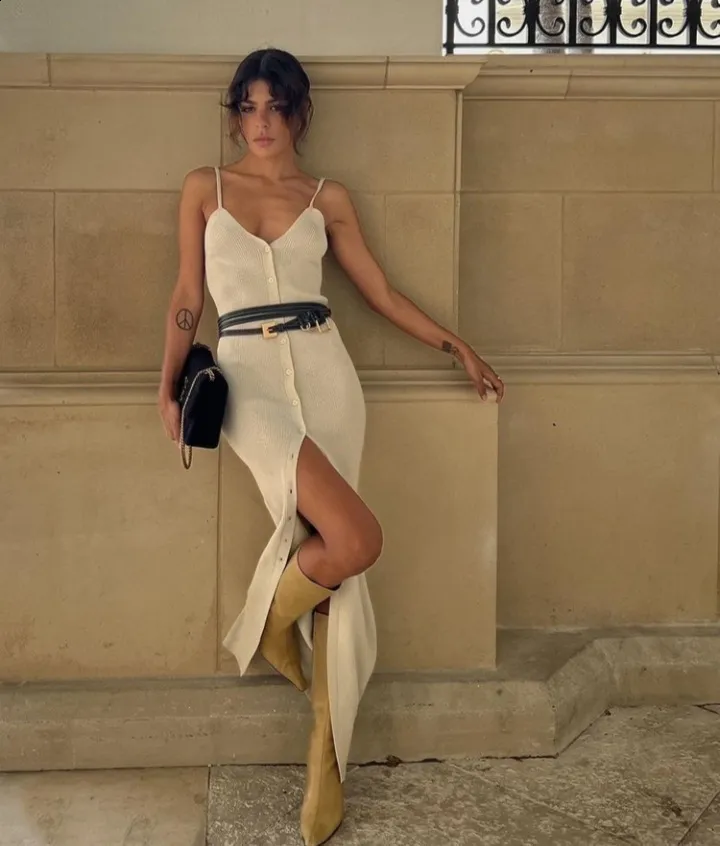 Sibybo Sexy Backless Bodycon high slit midi dress with Spaghetti Straps and Split for Women - Perfect for Beach and Casual Wear in Autumn (J190620) Sibybo Sexy Backless Bodycon high slit midi dress with Spaghetti Straps and Split for Women - Perfect for Beach and Casual Wear in Autumn (J190620)