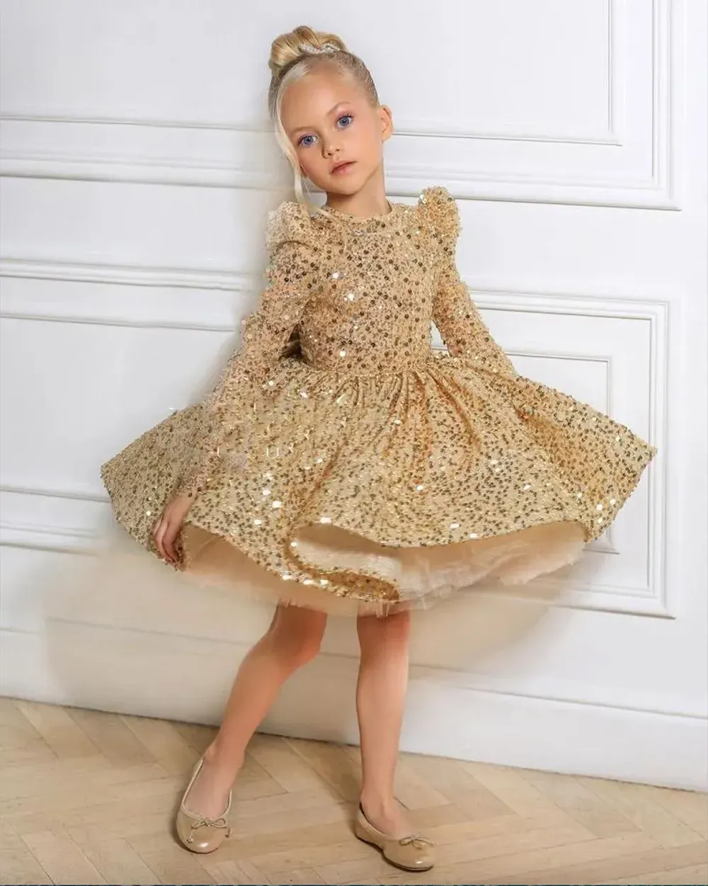 Gold gown for kids sale