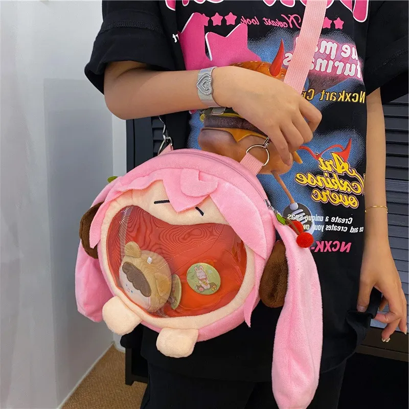 Cute Cartoon PU Leather Backpack with Built-In Handle- Black