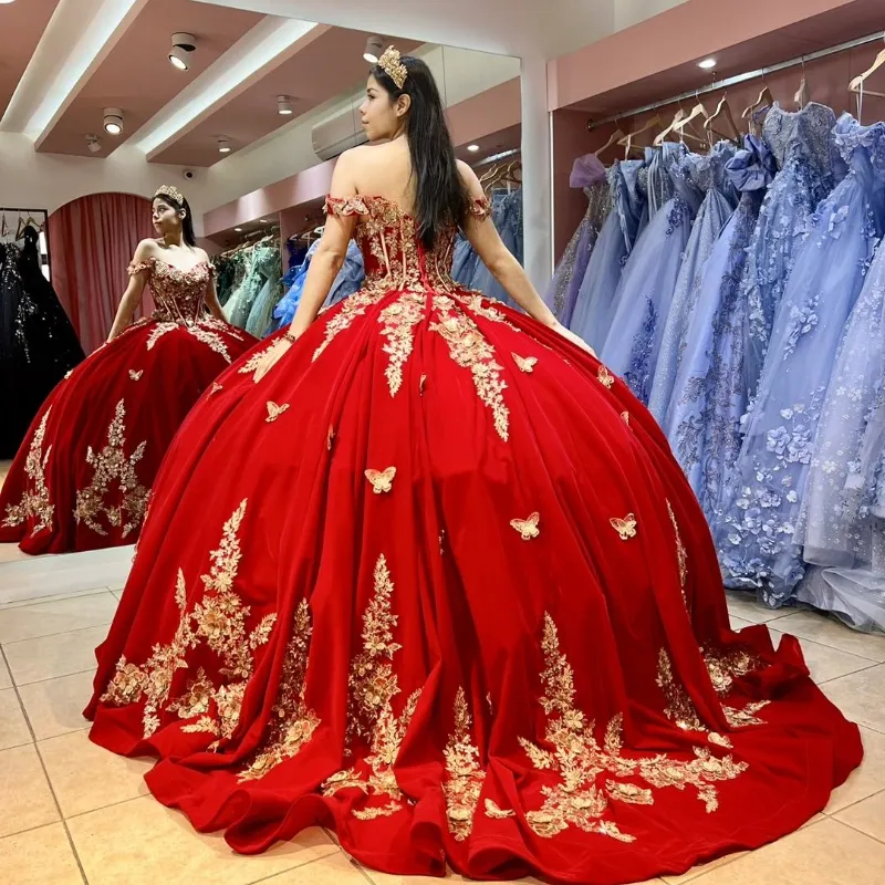 Quinceañera Vestido Rosas Rojas Vestidos Negros Con Rosas Rojas