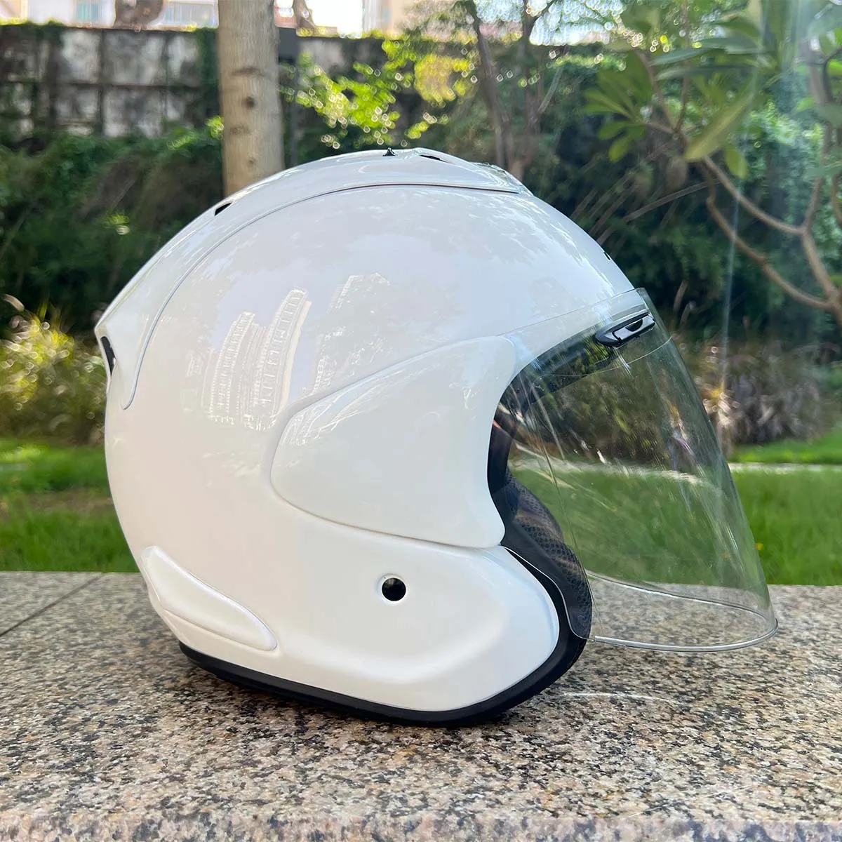 ARA I Jet VZ-RAM Glossy White Open Face motorcycle
