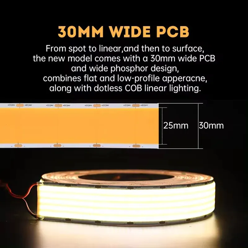 30mm Ultra Wide LED Strip Lights, DC24V 1600LEDs/M,... From Cxwonled ...