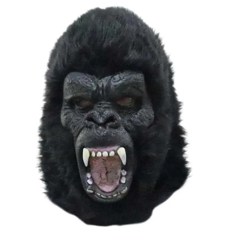 Masque Gorille Smiffys - Déguisement Realiste Latex Poils - Taille Unique