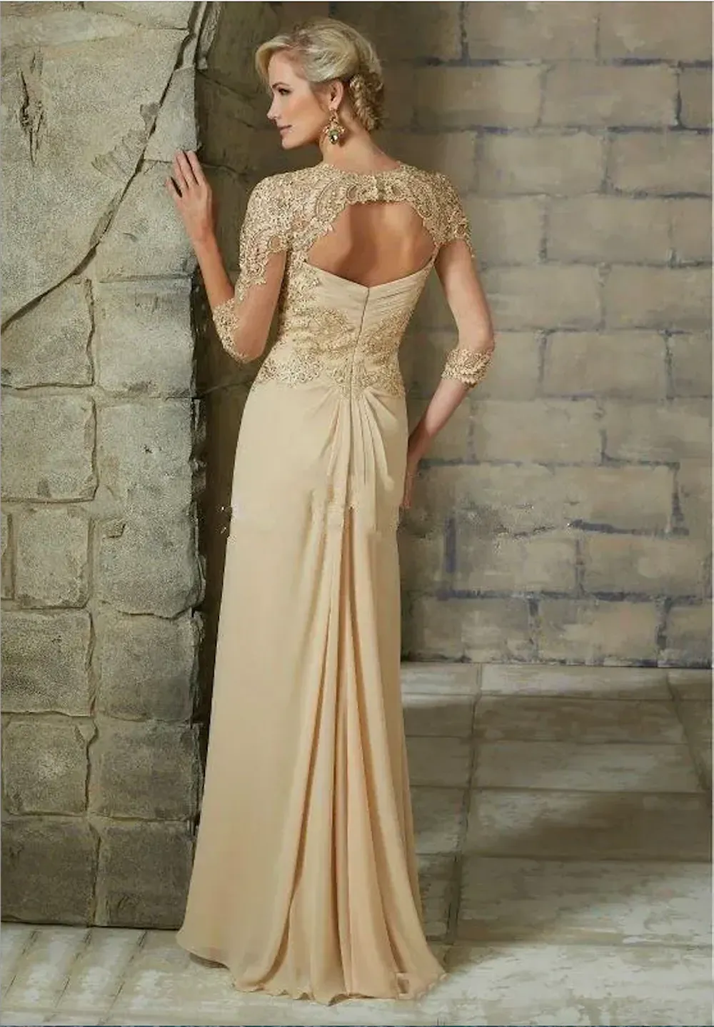 mother of the bride dresses gold chiffon Dusk 2026 Mother of the Bride Dress Chiffon A-Line Long V-neck