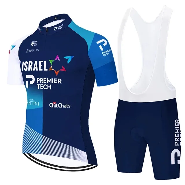 Heren Zomer Fietsen Pak Korte Mouw Top en Gel Bib Shorts Set, Wielertrui Kits Ademend MTB Outdoor Fietsen (Grijs 1, S