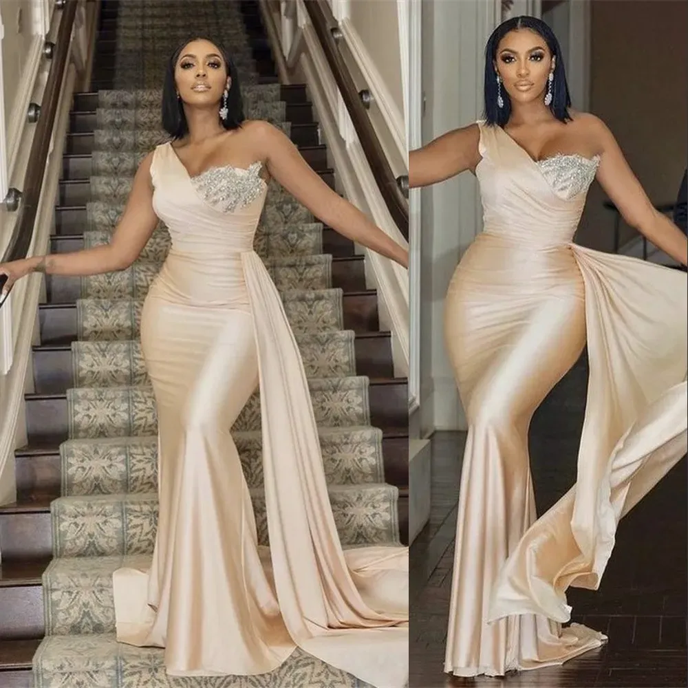 Light Champagne Plus Size Mermaid Style Bridesmaid Dresses One Shoulder  Floor-Length Satin from Dhgate Bridesmaid Dress