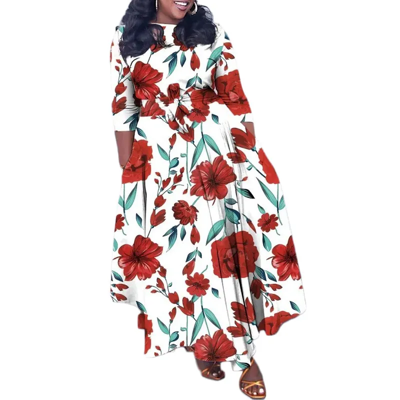 Spring Summer New Fashion African Large Size Big Swing Dress Long Sleeve  Gown Dress Floral Print Sexy Night Club Party Wear Casual Womens Clothing  Classic Dress S 3XL From Luoyishenlan, $37.97 |