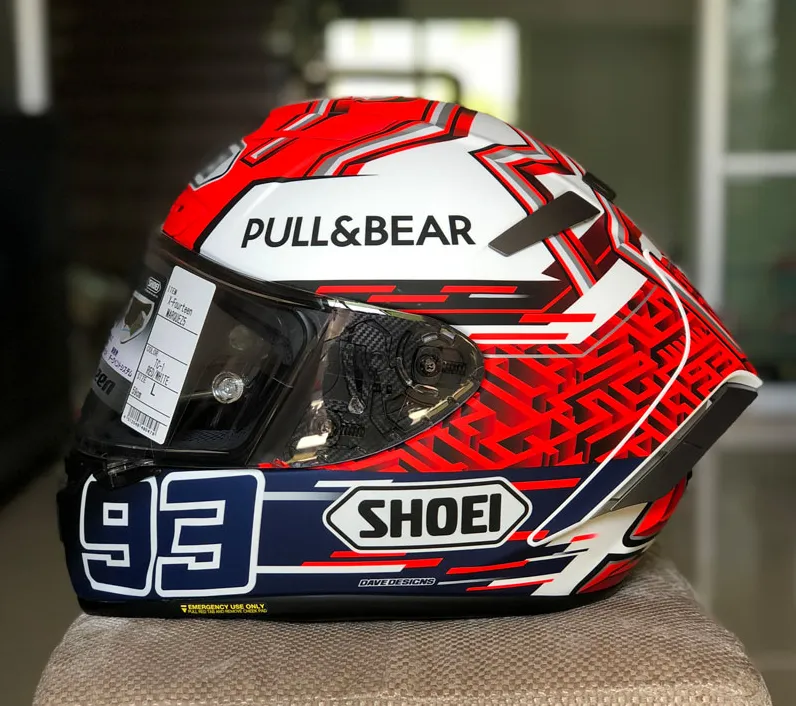 Full Face Shoei X14 X Fourteen MM93 Marc Marquez Red White Ant