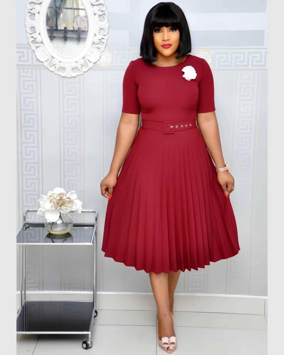 empire waist pleated dress Lachlan